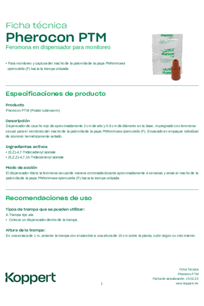 Ficha técnica Pherocon PTM