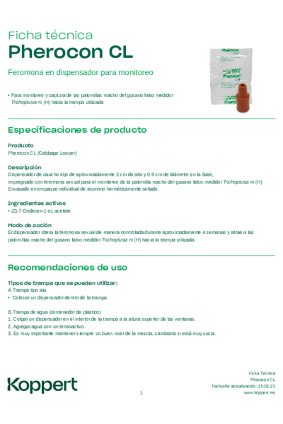 Ficha técnica Pherocon CL