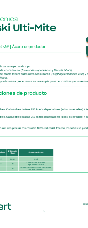 Ficha técnica Ulti-Mite Swirski