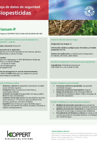 Hoja de seguridad Trianum-P