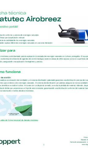 Ficha técnica - Natutec Airobreez - © Koppert México Ficha técnica - Natutec Airobreez