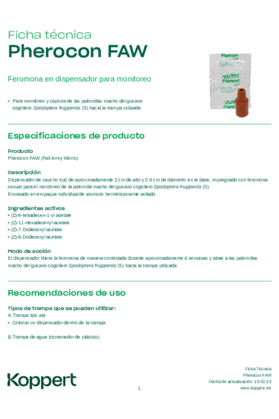 Ficha técnica Pherocon FAW