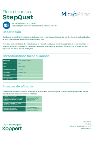 Ficha técnica StepQuat