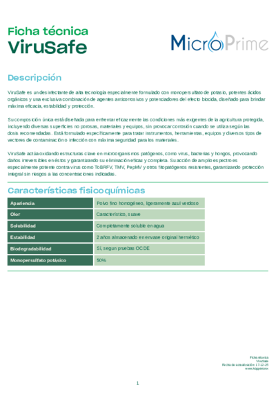 Ficha Técnica ViruSafe