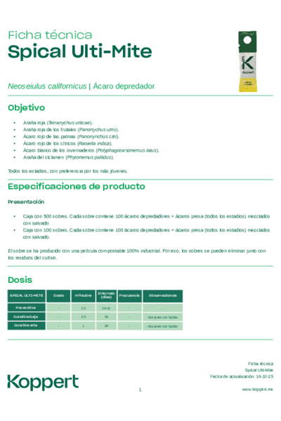 Ficha técnica de Spical Ulti-Mite