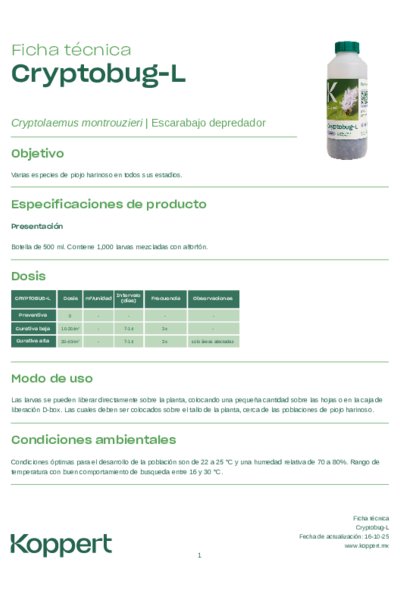 Ficha técnica Cryptobug-L