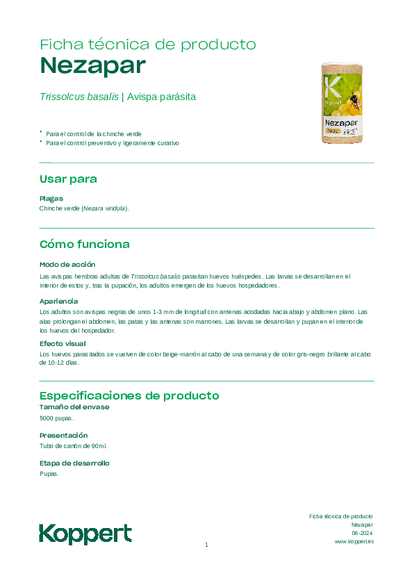 Ficha técnica Nezapar