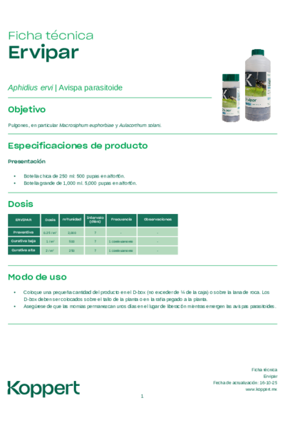 Ficha Técnica Ervipar