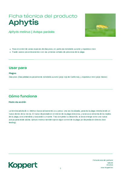 Ficha técnica Aphytis