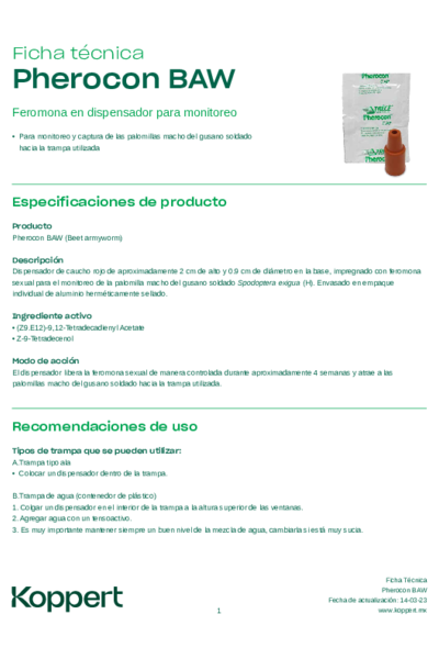 Ficha técnica Pherocon BAW