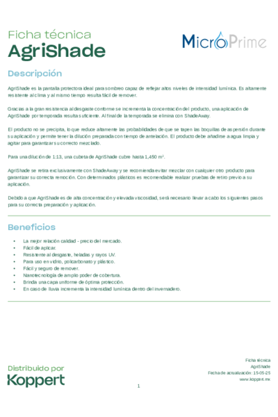 Ficha Técnica AgriShade