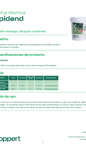 Ficha Técnica de Spidend