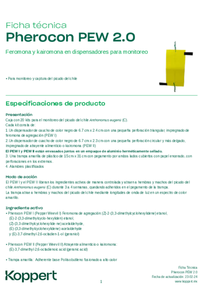 Ficha técnica Pherocon PEW