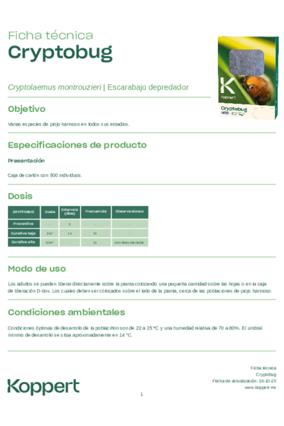 Ficha técnica Cryptobug