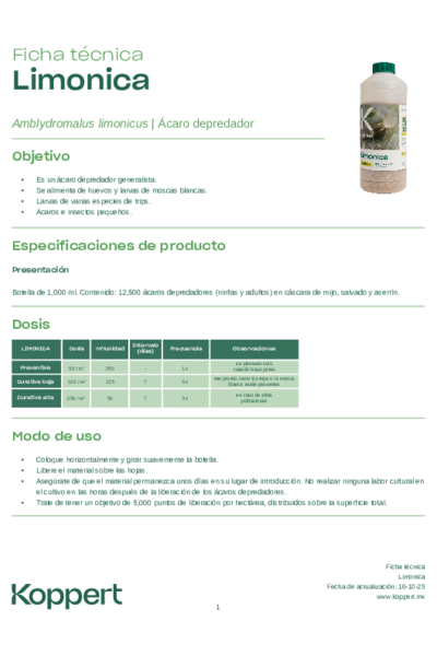 Ficha Técnica Limónica
