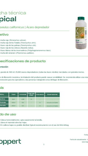 Ficha técnica de Spical