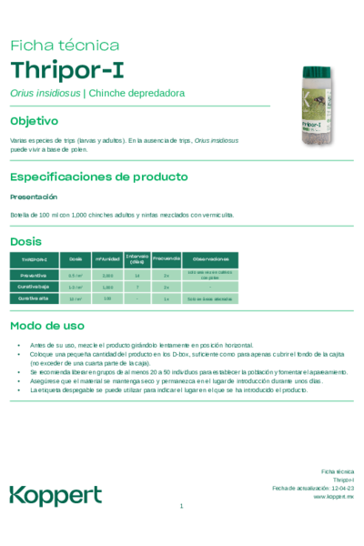  Ficha técnica de Thripor-I