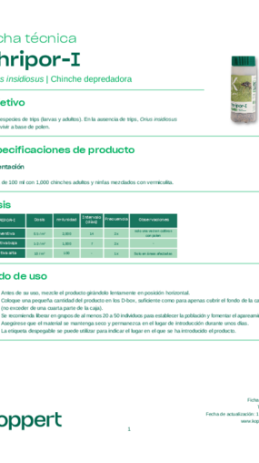  Ficha técnica de Thripor-I