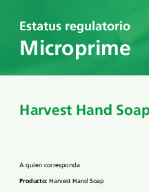 Estatus Regulatorio Harvest Hand Soap