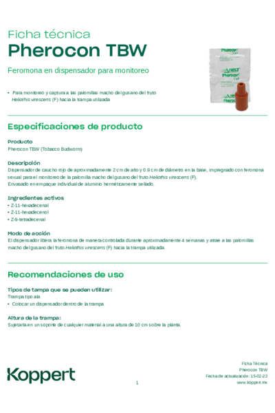 Ficha técnica Pherocon TBW