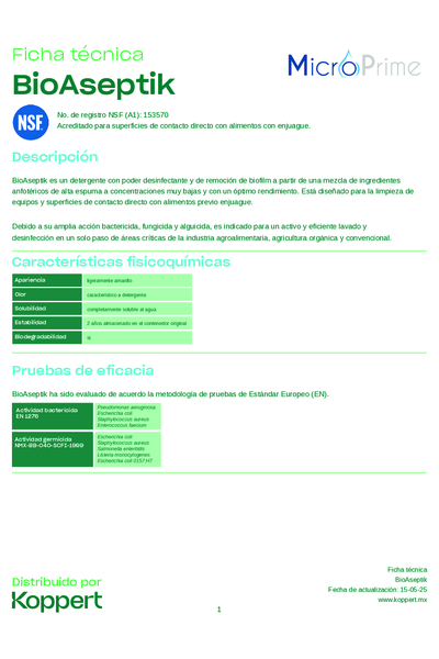 Ficha técnica BioAseptik