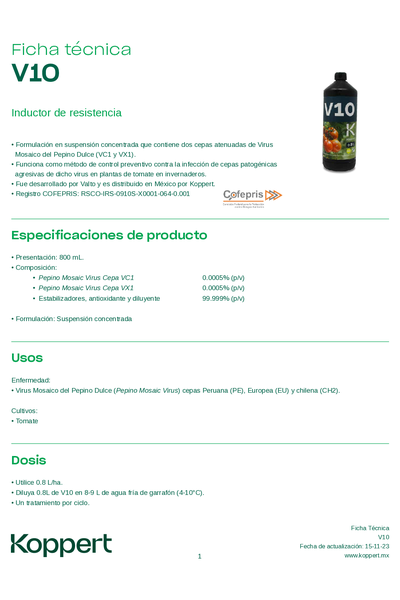 Ficha Técnica V10