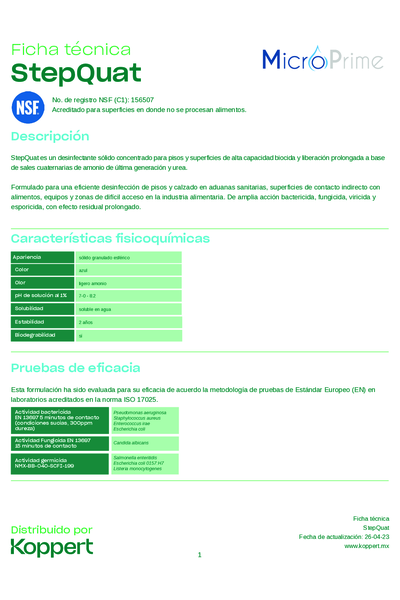Ficha técnica StepQuat